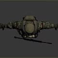 Realistic Game Movie Character In Camouflage Uniform With Gas Mask Rifle And Tactical Gear