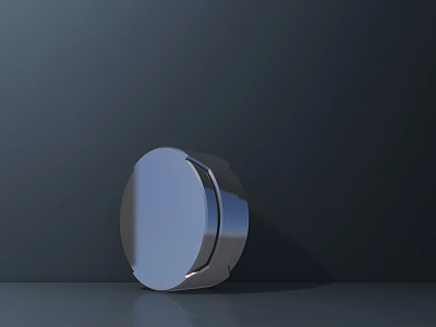 Smart Machine Modern Design With Silver Circular Metallic Surface On Dark Background 3d model