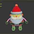 Cartoon Santa Claus Figure With Red Hat White Beard And Silver Boots