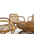 Outdoor Rattan Table with Matching Chairs for Patio Garden Outdoor Space