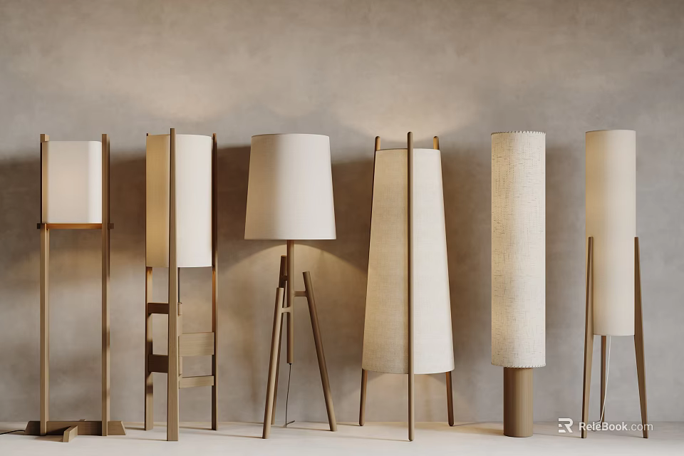 Modern Floor Lamps With Various Designs And Styles 3d model
