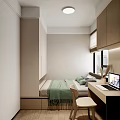 Modern Dining and Living Area With Open Design Wooden Cabinets Marble Island Countertop Dining Table