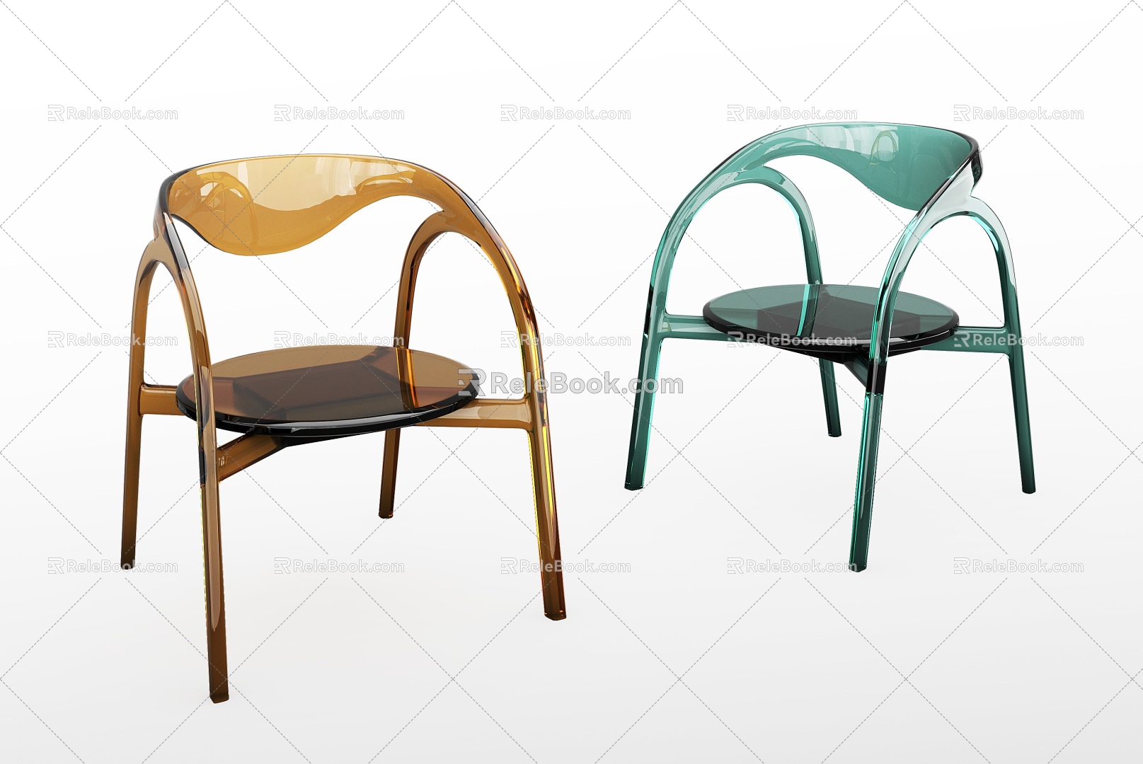 Modern acrylic single chair 3d model