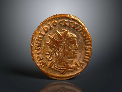 Detailed Ancient Coin Sculpture Featuring Intricate Portrait and Historical Inscriptions 3d model
