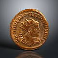 Detailed Ancient Coin Sculpture Featuring Intricate Portrait and Historical Inscriptions