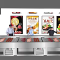 Hotpot Restaurant Self Service Buffet With Fresh Ingredients And Food Display Counters