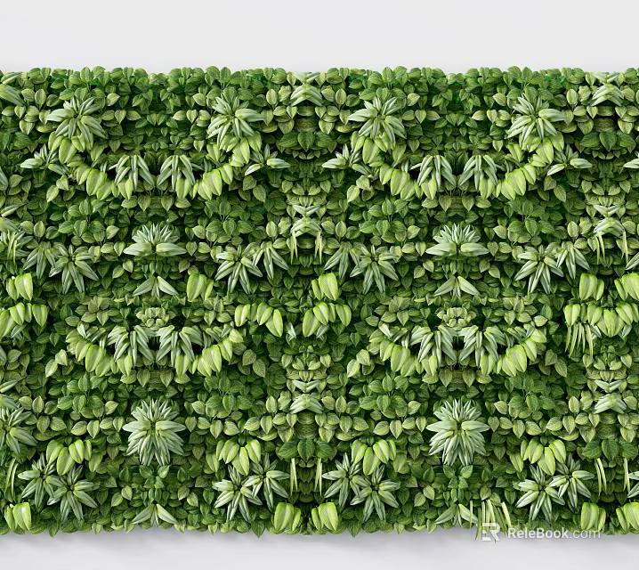 Living Green Plant Wall As Natural Vertical Garden For Indoor Decoration 3d model 