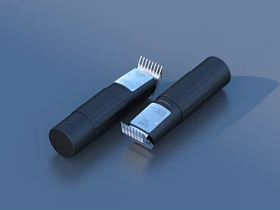 Two Black Electric Shavers With Silver Blades For Daily Grooming Use 3d model