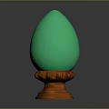 Decorative Green Egg Shaped Furniture Ornament With Copper Base Stand