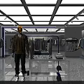 Modern Clothing Store Interior With Gold Head Mannequin Displayed Clothes And Mirror Lighting