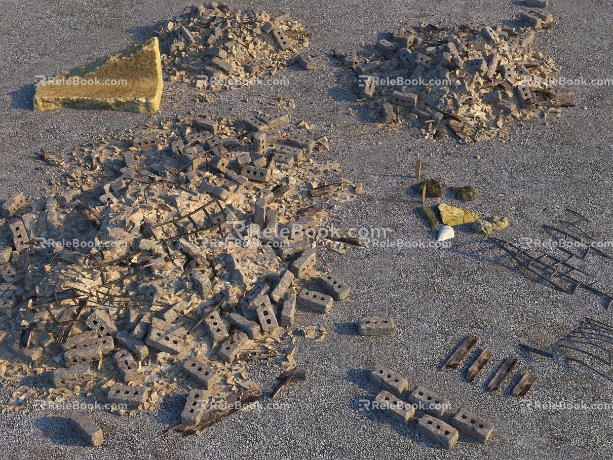 Ruins Stone Reinforced Foam Construction Waste 3d model