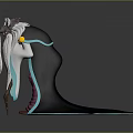 Fantasy Wizard Character With Long White Beard And Blue Trimmed Robe Holding Staff