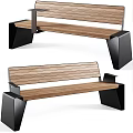 Modern Outdoor Chair With Wooden Slat Seat And Sleek Metal Leg Design