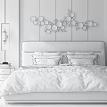 Modern Background Double Bed Double Bed Combination 3d model