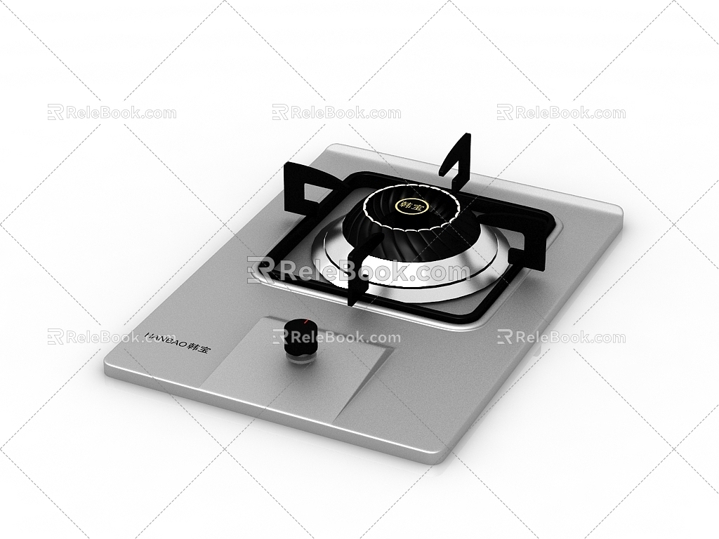 Modern single head gas stove 3d model