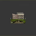 Detached Villa With Red Brick Structure Dark Tiled Roof Windows Balcony And Garden Area