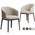 Modern Luxury Upholstered Fabric Dining Armchair With Solid Wood Legs For Cozy Home Dining Space