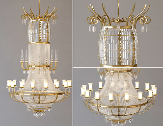 European Crystal Chandelier Large Crystal Chandelier Lobby Chandelier Villa Chandelier 3d model