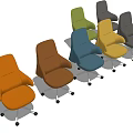 Modern Office Chairs In Various Colors With Swivel Wheels And Comfortable Design