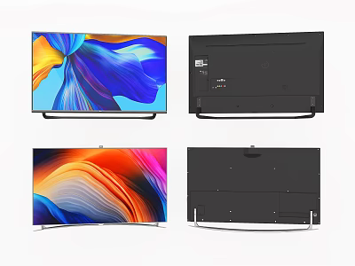 Various Modern TV Designs With Vibrant Display Screens And Back Panel Structures 3d model
