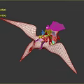 Fantasy Rider With Cloak Riding On White Bird 3D Model Design