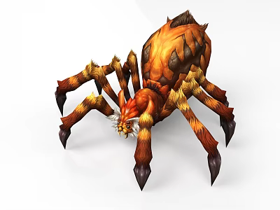 Detailed 3D Model Reptile with Orange Yellow Spiky Body and Hairy Legs 3d model Detailed 3D Model Reptile with Orange Yellow Spiky Body and Hairy Legs 3d model