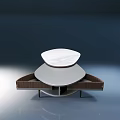 Unique Modern Coffee Table With White Marble Top And Wooden Storage Compartments