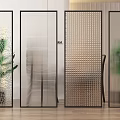 Modern Changhong glass partition 3d model