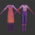 Practical Household Clothing Items Including Orange Apron Arm Sleeves Pants And Boots