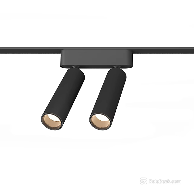 Modern Black Track Mounted Downlights and Spotlights for Interior Lighting 3d model