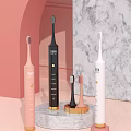 TEEN Electric Toothbrush Set With Black Pink White Colors And Stand