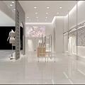 Tonyred Clothing Store Interior With White Clothes Arched Doors And Marble Floor