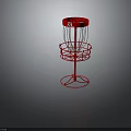 Red K2 Disc Golf Target Basket With Chain And Stand