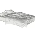 White Bedding Set With Soft Duvet And Plush Pillows On Bed