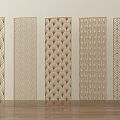 Elegant Metal Partition Screens With Intricate Patterns For Modern Interior Design 3d model
