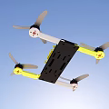 Yellow Black Quadcopter Drone With Four Propellers And Compact Body Structure 3d model