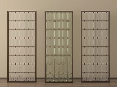 Modern Glass Partition Design With Metal Frame For Stylish Interior Arrangement 3d model