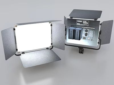 Professional LED Video Panel Lights With Barn Doors Control Panel And Battery Slots 3d model
