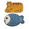 Playful Cat and Fish Shaped Rugs Adding Fun to Home Floor Decor
