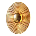 Modern Gold Wall Light With Circular Layered Rings And Central Sphere 3d model