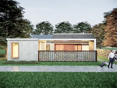 New Chinese Style Mentou Rural Self-built House Single-family Villa Homestay Courtyard Rural Courtyard College Public Building Corridor Mentou Landscape Courtyard Outdoor Architecture 3d model
