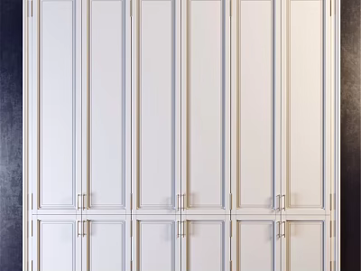 Modern White Dresser With Sleek Design And Multiple Storage Cabinets And Metal Handles 3d model