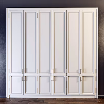 Modern White Dresser With Sleek Design And Multiple Storage Cabinets And Metal Handles 3d model
