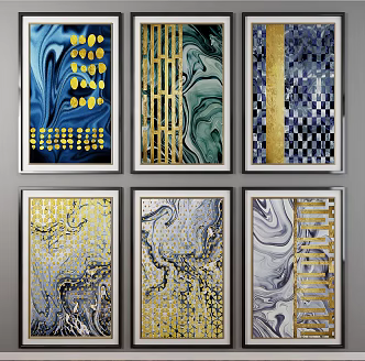 Modern abstract painting decorative hanging painting 3d model