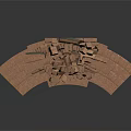 Detailed Crumbling Brick Building Structure With Collapsing Walls And Scattered Debris