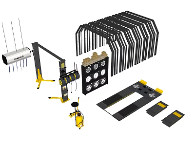 High Quality Hardware Tools Collection With Wrenches Screwdrivers Pliers And Organizer Rack 3d model