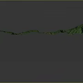 3D Terrain Model of Green Mountain Valley Featuring Elevated Structure and Detailed Topography