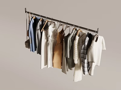 Modern Clothes Hanging Bar Clothing 3d model