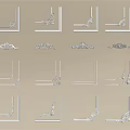 Various Decorative Gypsum Cornice Designs with Ornate Patterns for Interior Decoration 3d model