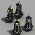 Three-Shading Two-Shading Soul Bell Ghost Clock Wing Clock Bronze Clock Big Clock East Emperor Clock Guofeng Martial Arts Fairy Swordsman Wind Object Parts Hand-painted Scene 3d model